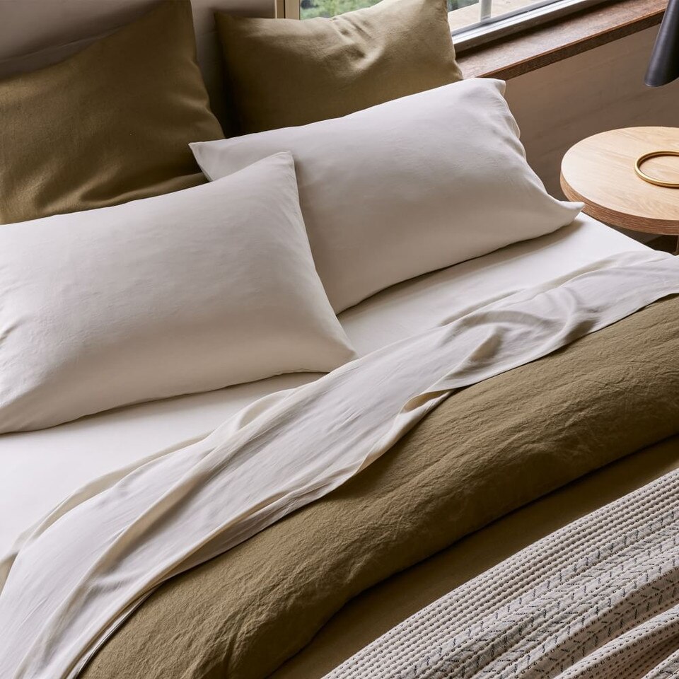 Silky Brushed TENCEL™ Sheet Set & Pillowcases West Elm UK
